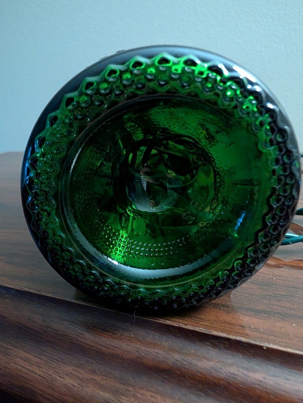 Hand-Painted Green Floral Bottle with Lights - Picture 7 of 8